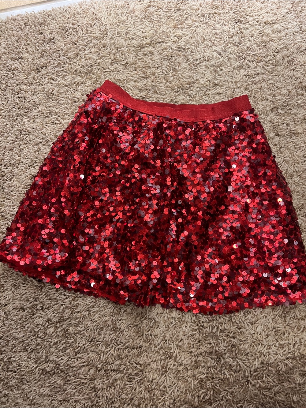 Cat & Jack Red Sequin Skater Skirt